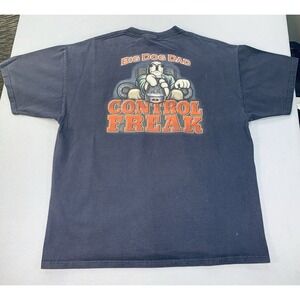 Vintage Y2K Big Dogs Remote Control Freak Blue Shirt Size L/XL Made In USA